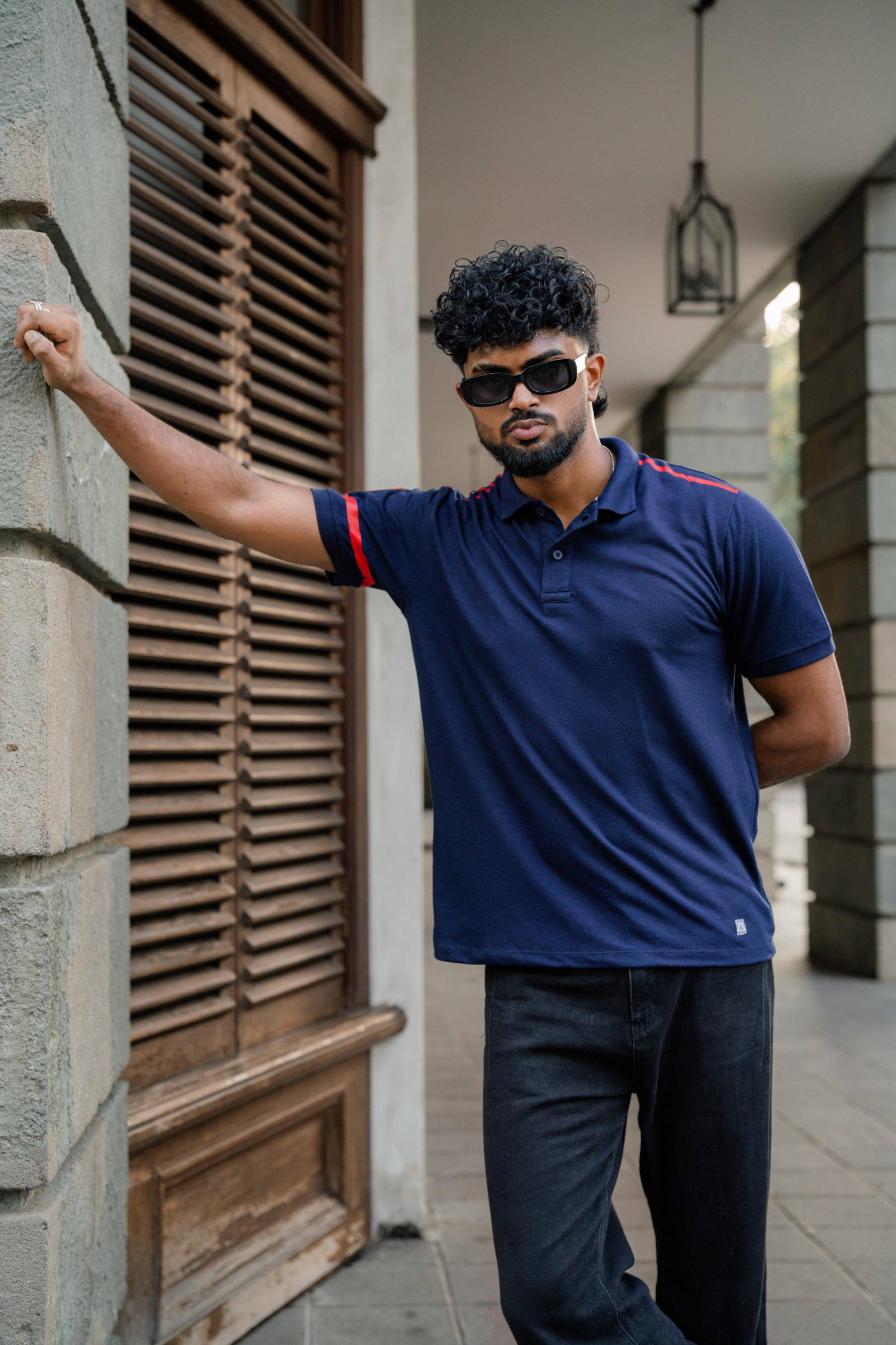DARK BLUE POLO T-SHIRT