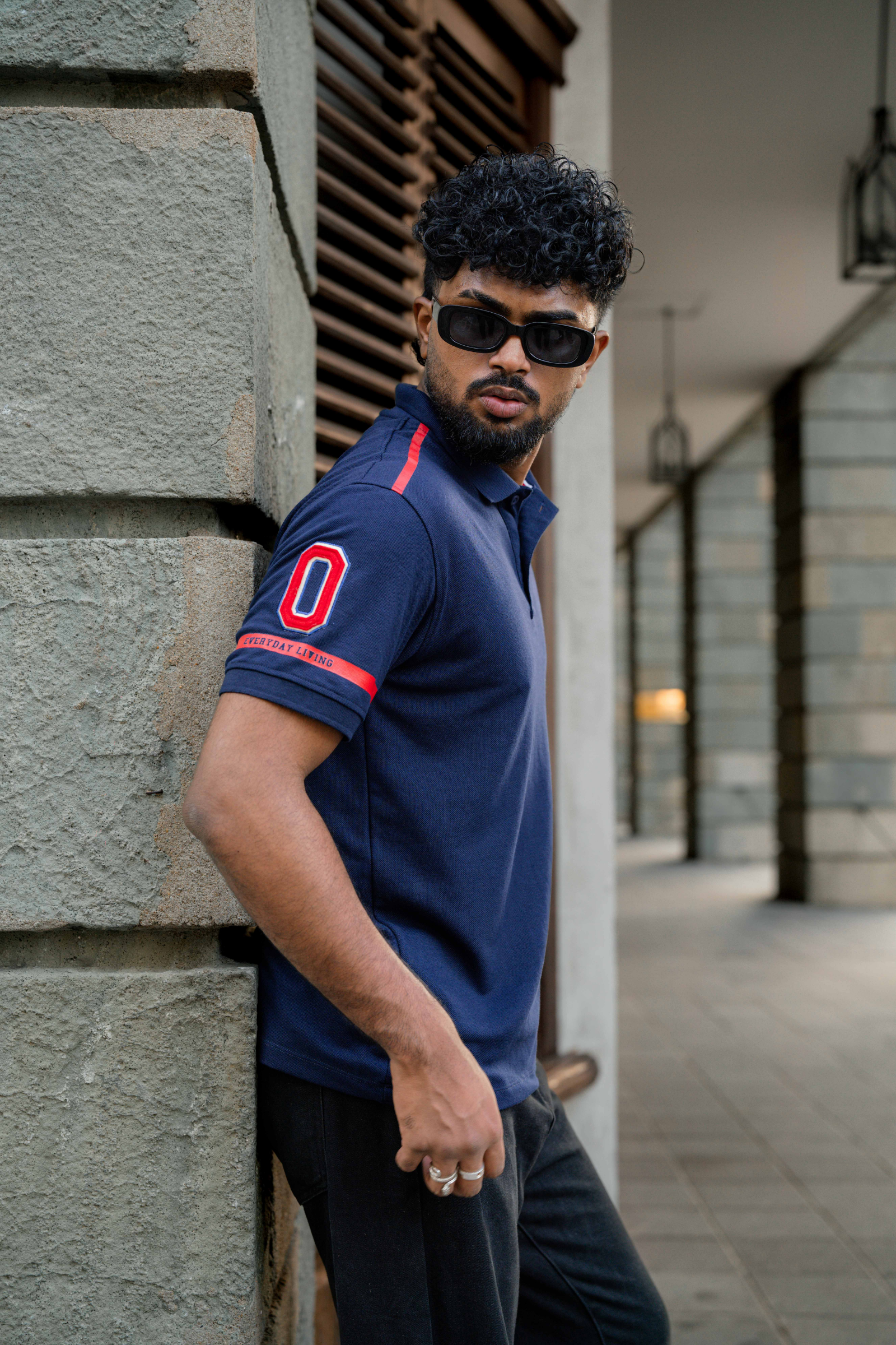 DARK BLUE POLO T-SHIRT