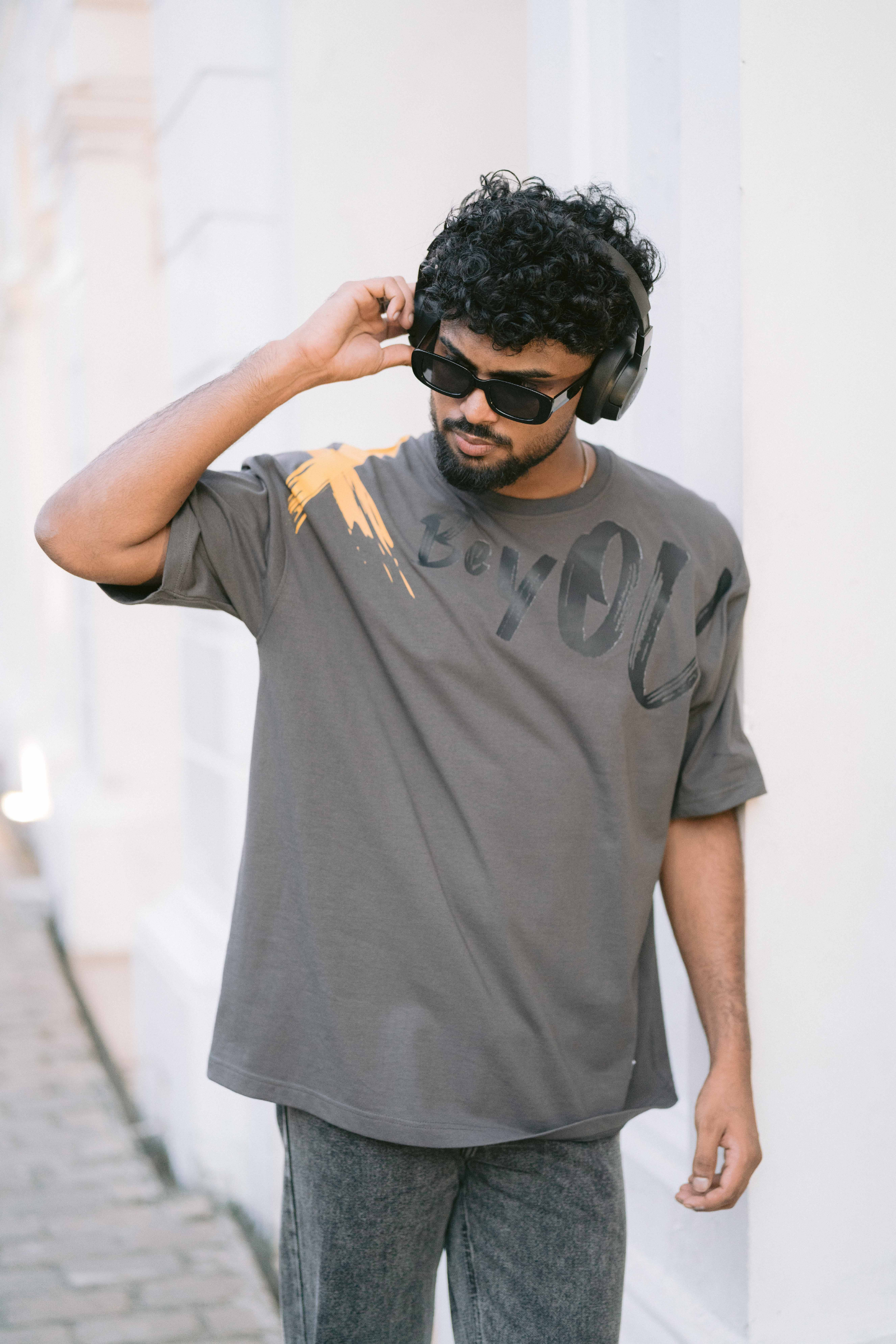 BE YOU PRINT GRAY OVERSIZE UNISEX T-SHIRT