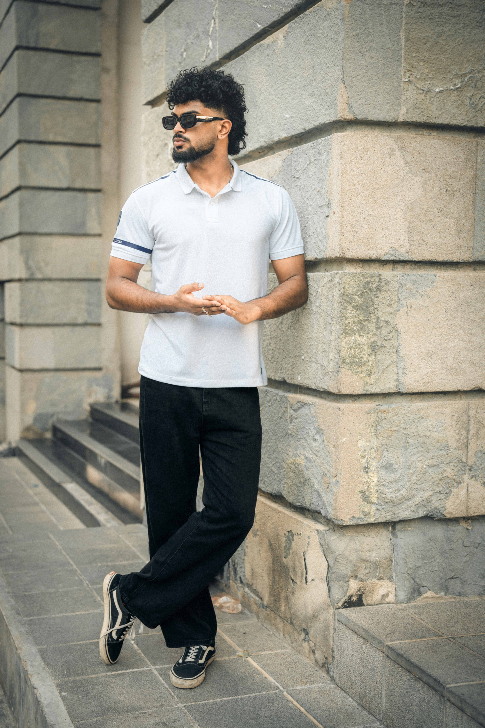 WHITE POLO T-SHIRT