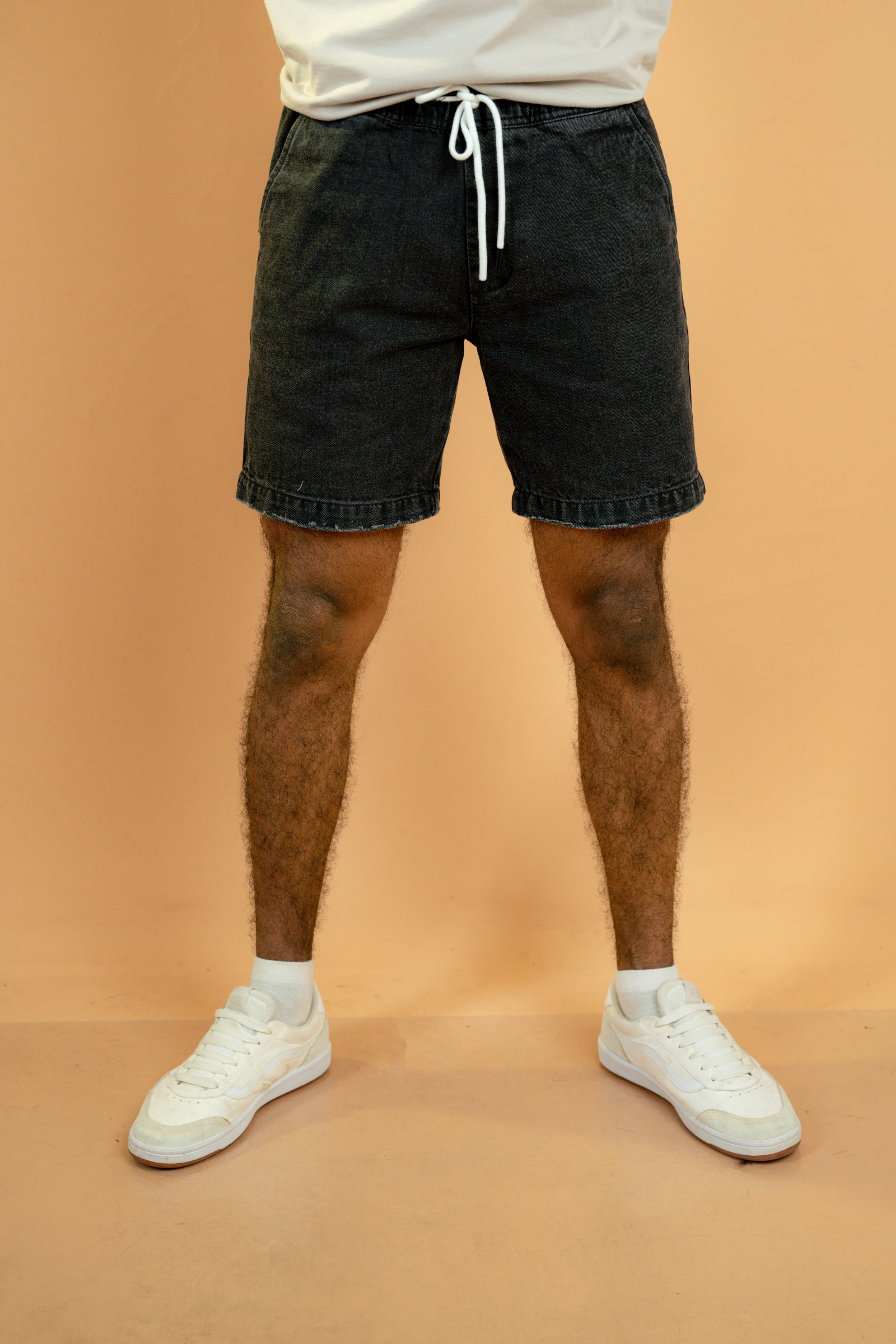 Acid Washed Denim Shorts (Dark)