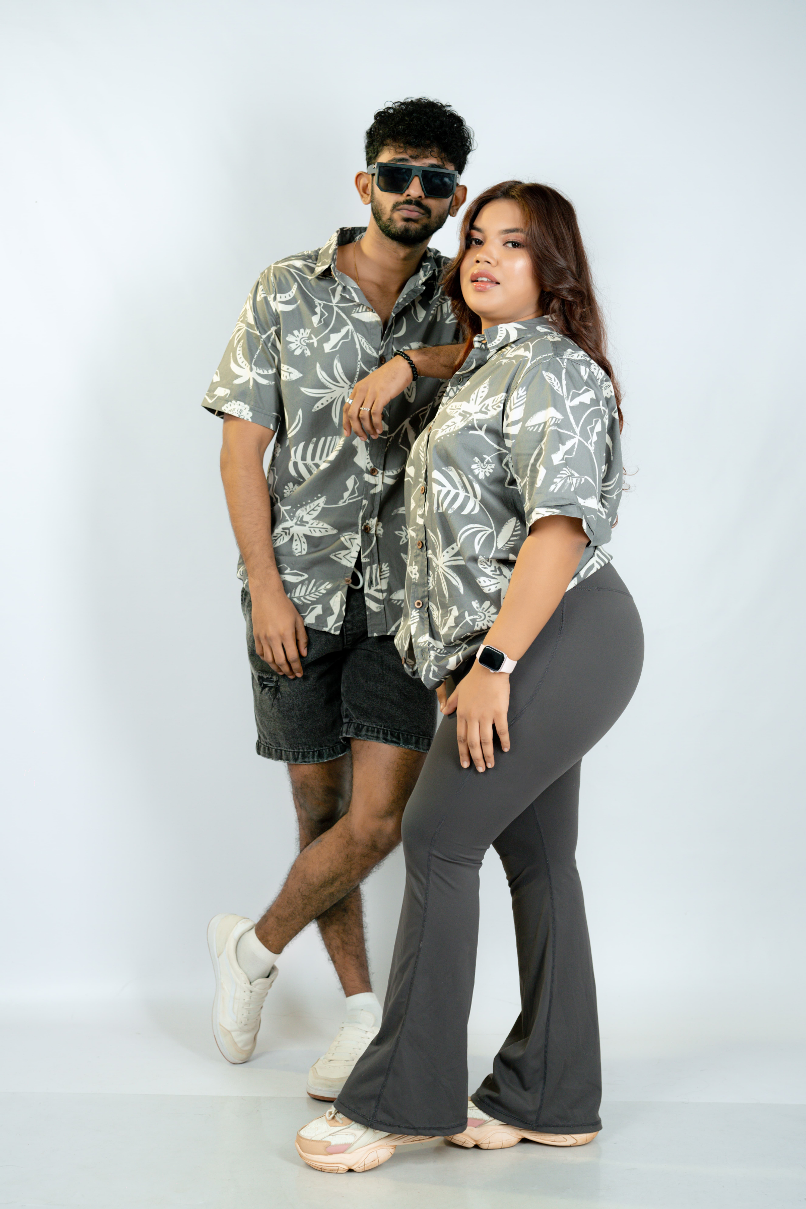 Tropical printed unisex shirt