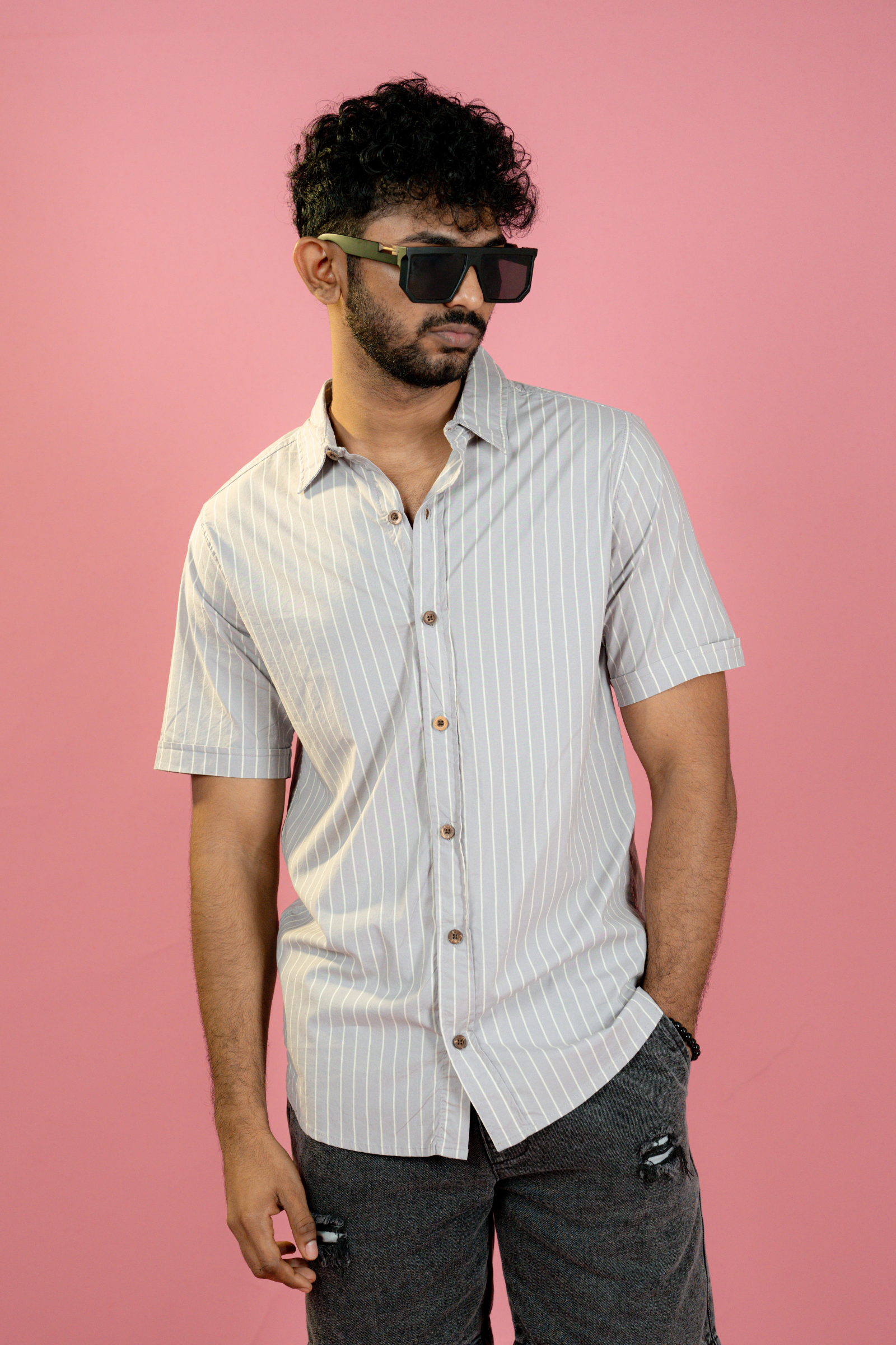 Pastel pinky stripes unisex shirt