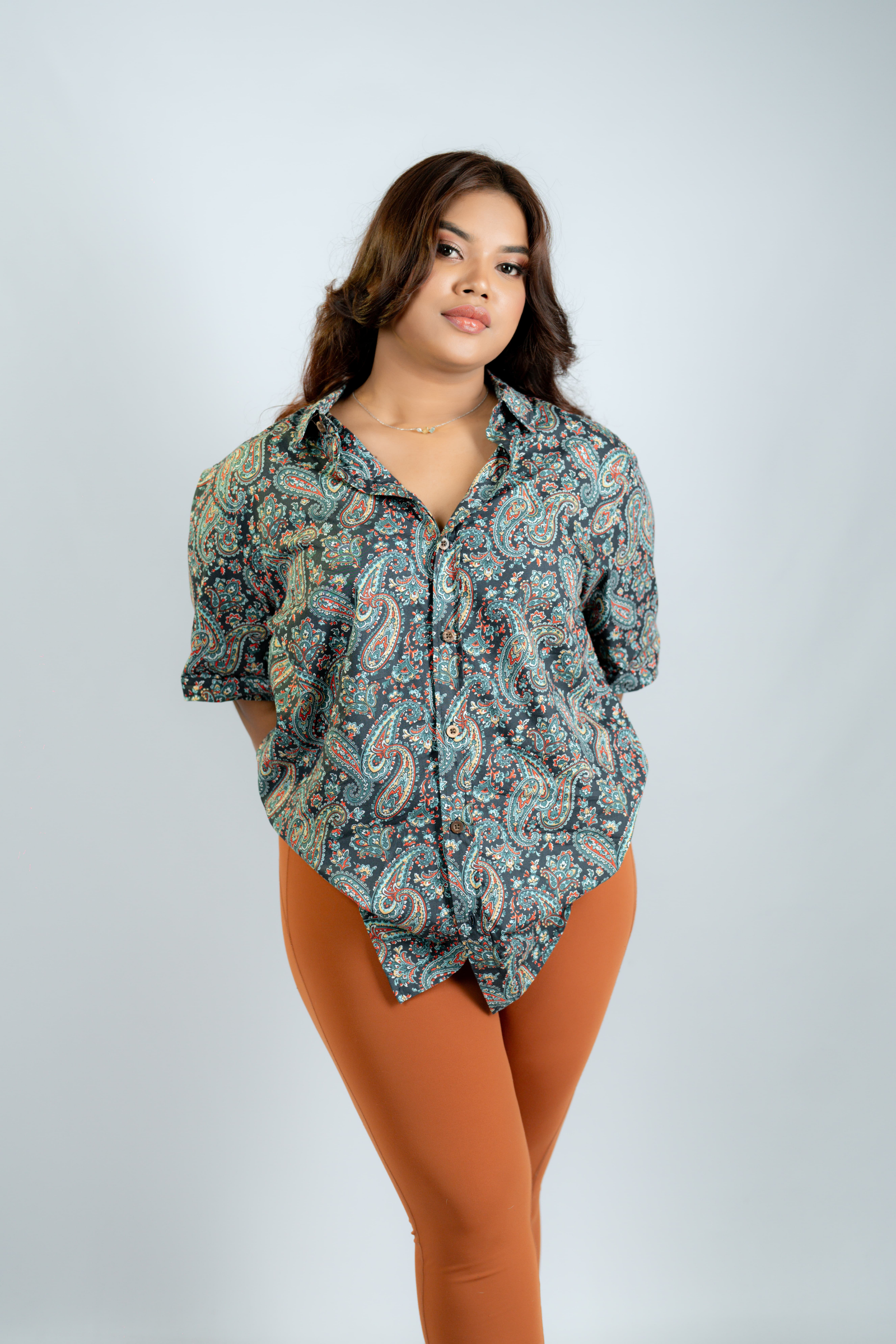 Paisley printed unisex shirt