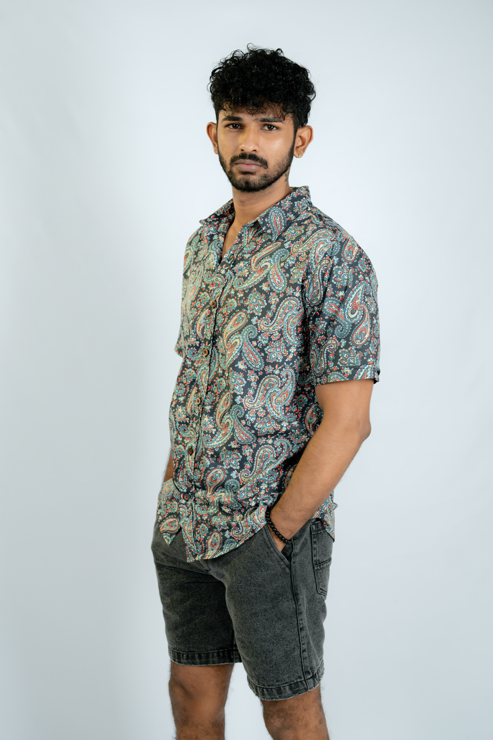 Paisley printed unisex shirt