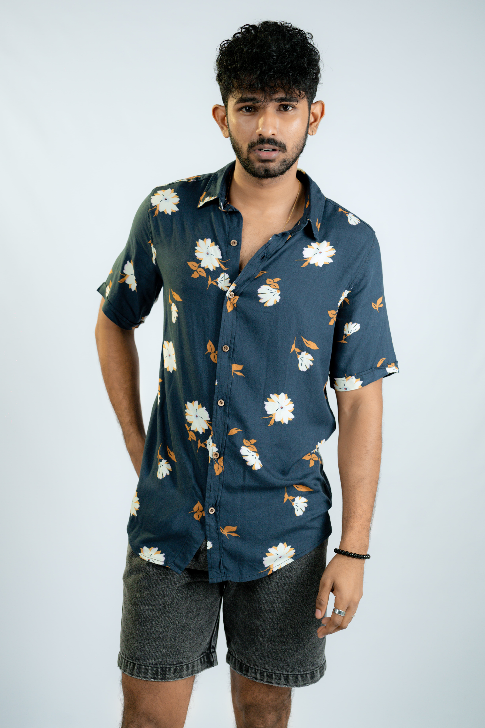 Floral printed unisex shirt