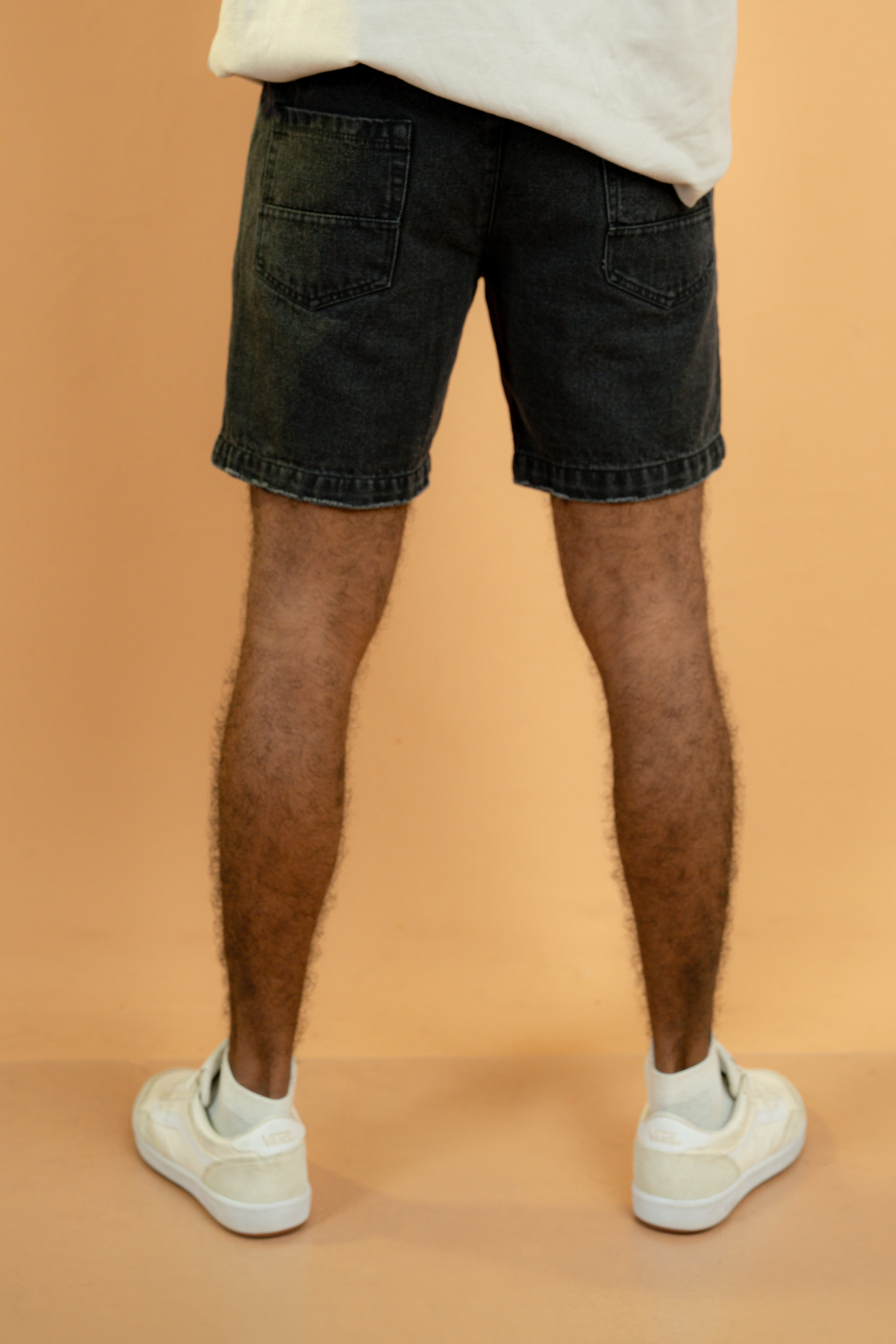 Acid Washed Denim Shorts (Dark)