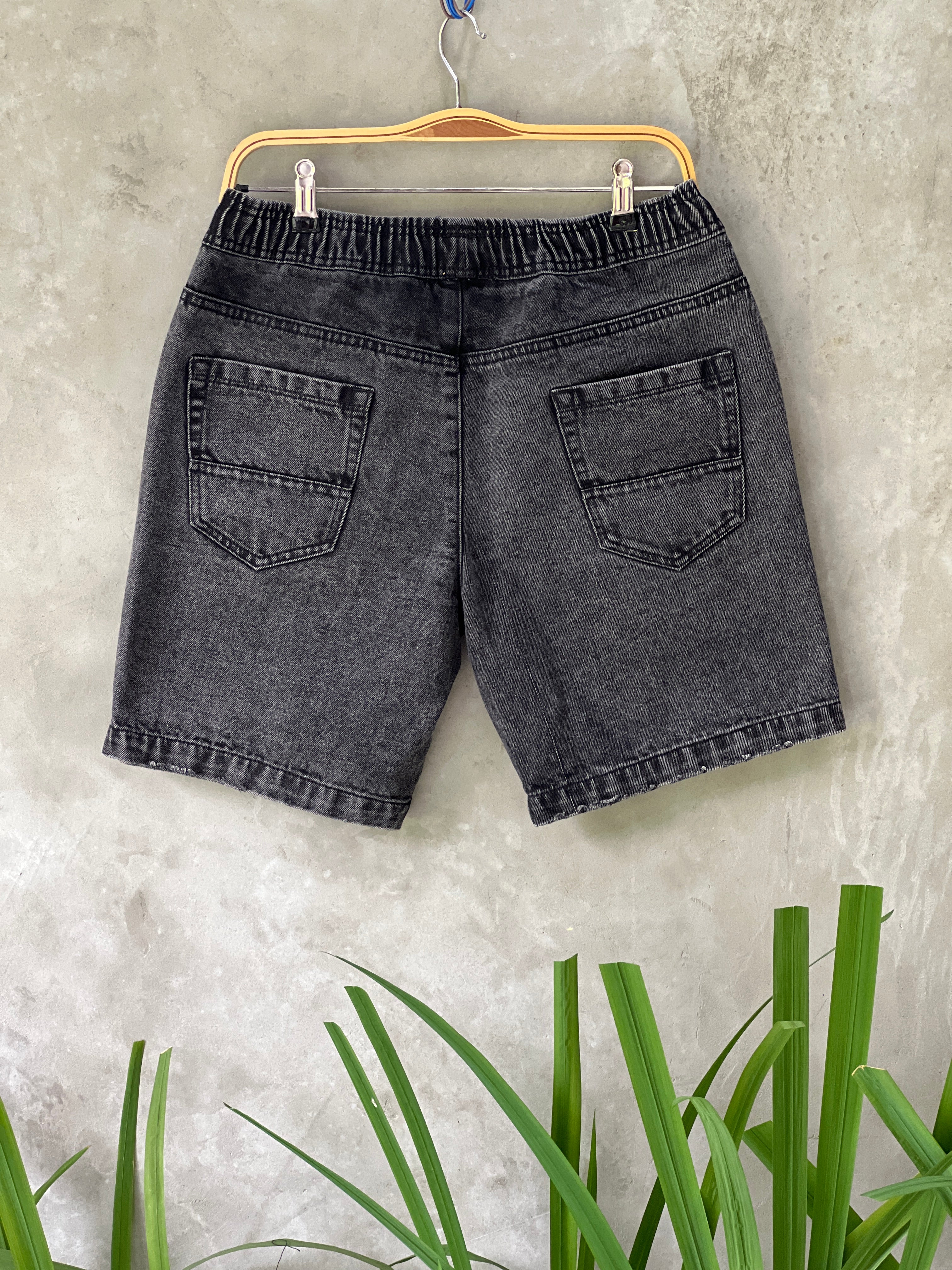 Acid Washed Denim Shorts (Light)