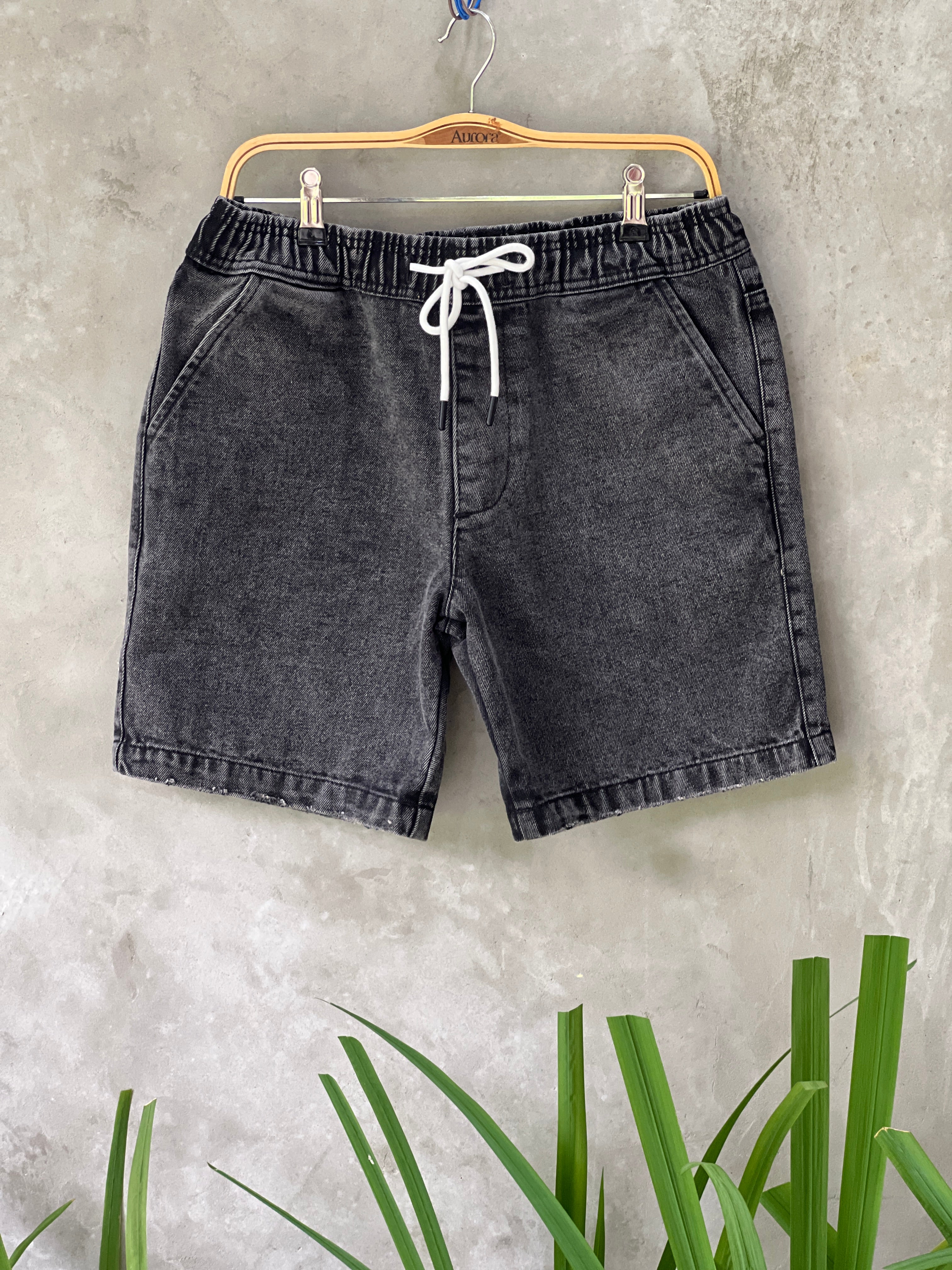 Acid Washed Denim Shorts (Light)